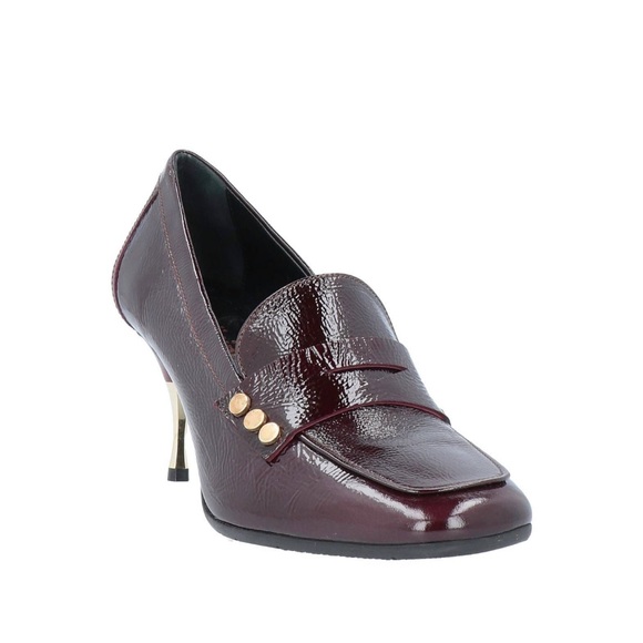 Baldinini Maroon Loafers w/ golden heels, IT size 39/US size 8.5 - Picture 2 of 13